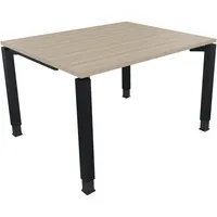 Soennecken Schreibtisch All in One, manuell höhenverstellbar, 68-82cm (H), 120x100cm (BxT), rechteckig, eiche natur / anthrazit metallic 40