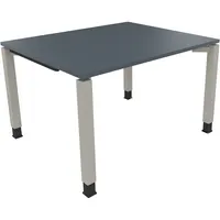 Soennecken Schreibtisch All in One, manuell höhenverstellbar, 68-82cm (H), 120x100cm (BxT), rechteckig, lavagrau / silberaluminium 40039690