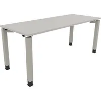 Soennecken Schreibtisch All in One, manuell höhenverstellbar, 68-82cm (H), 180x70cm (BxT), rechteckig, lichtgrau / silberaluminium 40039690