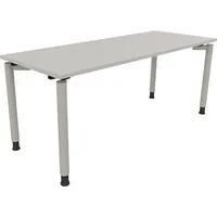 Soennecken Schreibtisch All in One, manuell höhenverstellbar, 68-82cm (H), 180x70cm (BxT), rechteckig, lichtgrau / silberaluminium 40039690