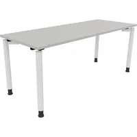 Soennecken Schreibtisch All in One, manuell höhenverstellbar, 68-82cm (H), 180x70cm (BxT), rechteckig, lichtgrau / weiß 4003969086777 Soenn