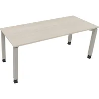 Soennecken Schreibtisch All in One, manuell höhenverstellbar, 68-82cm (H), 180x70cm (BxT), rechteckig, akazie hell / silberaluminium 400396
