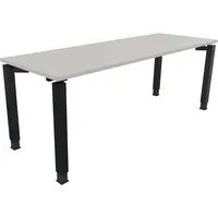 Soennecken Schreibtisch All in One, manuell höhenverstellbar, 68-82cm (H), 200x70cm (BxT), rechteckig, lichtgrau / anthrazit metallic 40039