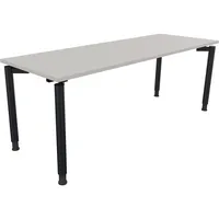 Soennecken Schreibtisch All in One, manuell höhenverstellbar, 68-82cm (H), 200x70cm (BxT), rechteckig, lichtgrau / anthrazit metallic 40039