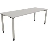 Soennecken Schreibtisch All in One, manuell höhenverstellbar, 68-82cm (H), 200x70cm (BxT), rechteckig, lichtgrau / silberaluminium 40039690