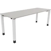 Soennecken Schreibtisch All in One, manuell höhenverstellbar, 68-82cm (H), 200x70cm (BxT), rechteckig, lichtgrau / weiß 4003969078796 Soenn