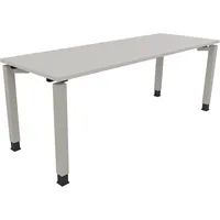 Soennecken Schreibtisch All in One, manuell höhenverstellbar, 68-82cm (H), 200x70cm (BxT), rechteckig, lichtgrau / silberaluminium 40039690