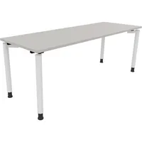 Soennecken Schreibtisch All in One, manuell höhenverstellbar, 68-82cm (H), 200x70cm (BxT), rechteckig, lichtgrau / weiß 4003969082885 Soenn