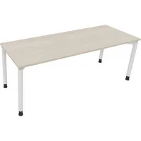 Soennecken Schreibtisch All in One, manuell höhenverstellbar, 68-82cm (H), 200x70cm (BxT), rechteckig, akazie hell / weiß 4003969083318 Soe