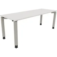 Soennecken Schreibtisch All in One, manuell höhenverstellbar, 68-82cm (H), 200x70cm (BxT), rechteckig, weiß / silberaluminium 4003969078741