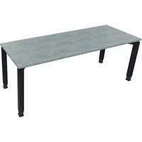 Soennecken Schreibtisch All in One, manuell höhenverstellbar, 68-82cm (H), 200x70cm (BxT), rechteckig, beton hell / anthrazit metallic 4003