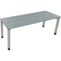 Soennecken Schreibtisch All in One, manuell höhenverstellbar, 68-82cm (H), 200x70cm (BxT), rechteckig, beton hell / silberaluminium 4003969