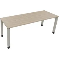 Soennecken Schreibtisch All in One, manuell höhenverstellbar, 68-82cm (H), 200x70cm (BxT), rechteckig, eiche natur / silberaluminium 400396