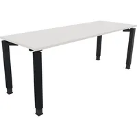Soennecken Schreibtisch All in One, manuell höhenverstellbar, 68-82cm (H), 200x70cm (BxT), rechteckig, weiß / anthrazit metallic 4003969079
