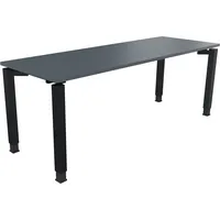 Soennecken Schreibtisch All in One, manuell höhenverstellbar, 68-82cm (H), 200x70cm (BxT), rechteckig, lavagrau / anthrazit metallic 400396