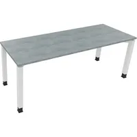 Soennecken Schreibtisch All in One, manuell höhenverstellbar, 68-82cm (H), 200x70cm (BxT), rechteckig, beton hell / weiß 4003969078826 Soen