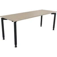 Soennecken Schreibtisch All in One, manuell höhenverstellbar, 68-82cm (H), 200x70cm (BxT), rechteckig, eiche natur / anthrazit metallic 400