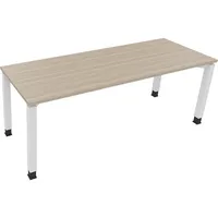 Soennecken Schreibtisch All in One, manuell höhenverstellbar, 68-82cm (H), 200x70cm (BxT), rechteckig, eiche natur / weiß 4003969078734 Soe