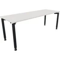 Soennecken Schreibtisch All in One, manuell höhenverstellbar, 68-82cm (H), 200x70cm (BxT), rechteckig, weiß / anthrazit metallic 4003969083