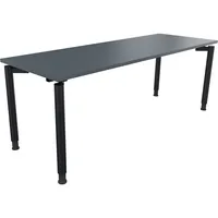 Soennecken Schreibtisch All in One, manuell höhenverstellbar, 68-82cm (H), 200x70cm (BxT), rechteckig, lavagrau / anthrazit metallic 400396