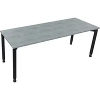 Soennecken Schreibtisch All in One, manuell höhenverstellbar, 68-82cm (H), 200x70cm (BxT), rechteckig, beton hell / anthrazit metallic 4003