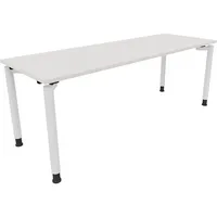 Soennecken Schreibtisch All in One, manuell höhenverstellbar, 68-82cm (H), 200x70cm (BxT), rechteckig, weiß / weiß 4003969082991 Soennecken