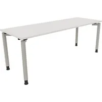 Soennecken Schreibtisch All in One, manuell höhenverstellbar, 68-82cm (H), 200x70cm (BxT), rechteckig, weiß / silberaluminium 4003969083288