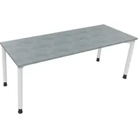 Soennecken Schreibtisch All in One, manuell höhenverstellbar, 68-82cm (H), 200x70cm (BxT), rechteckig, beton hell / weiß 4003969082946 Soen