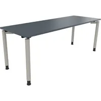 Soennecken Schreibtisch All in One, manuell höhenverstellbar, 68-82cm (H), 200x70cm (BxT), rechteckig, lavagrau / silberaluminium 400396908