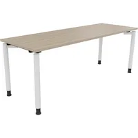 Soennecken Schreibtisch All in One, manuell höhenverstellbar, 68-82cm (H), 200x70cm (BxT), rechteckig, eiche natur / weiß 4003969083011 Soe