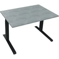 Soennecken Sitz-Steh-Schreibtisch All in One, elektrisch höhenverstellbar, 64,5-127,5cm (H), 120x80cm (BxT), rechteckig, beton hell / anthr