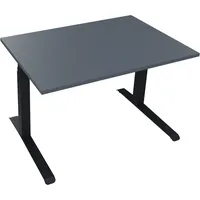Soennecken Sitz-Steh-Schreibtisch All in One, elektrisch höhenverstellbar, 64,5-127,5cm (H), 120x80cm (BxT), rechteckig, lavagrau / anthraz