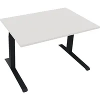Soennecken Sitz-Steh-Schreibtisch All in One, elektrisch höhenverstellbar, 64,5-127,5cm (H), 120x80cm (BxT), rechteckig, weiß / anthrazit m