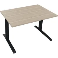 Soennecken Sitz-Steh-Schreibtisch All in One, elektrisch höhenverstellbar, 64,5-127,5cm (H), 120x80cm (BxT), rechteckig, eiche natur / anth