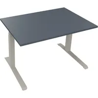 Soennecken Sitz-Steh-Schreibtisch All in One, elektrisch höhenverstellbar, 64,5-127,5cm (H), 120x80cm (BxT), rechteckig, lavagrau / silbera
