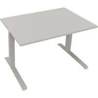 Soennecken Sitz-Steh-Schreibtisch All in One, elektrisch höhenverstellbar, 64,5-127,5cm (H), 120x80cm (BxT), rechteckig, lichtgrau / silber
