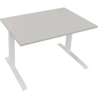 Soennecken Sitz-Steh-Schreibtisch All in One, elektrisch höhenverstellbar, 64,5-127,5cm (H), 120x80cm (BxT), rechteckig, lichtgrau / weiß 4