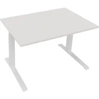 Soennecken Sitz-Steh-Schreibtisch All in One, elektrisch höhenverstellbar, 64,5-127,5cm (H), 120x80cm (BxT), rechteckig, weiß / weiß 400396