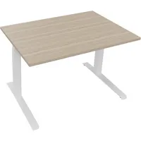 Soennecken Sitz-Steh-Schreibtisch All in One, elektrisch höhenverstellbar, 64,5-127,5cm (H), 120x80cm (BxT), rechteckig, eiche natur / weiß