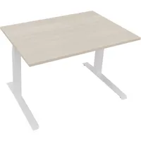 Soennecken Sitz-Steh-Schreibtisch All in One, elektrisch höhenverstellbar, 64,5-127,5cm (H), 120x80cm (BxT), rechteckig, akazie hell / weiß