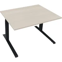 Soennecken Sitz-Steh-Schreibtisch All in One, elektrisch höhenverstellbar, 64,5-127,5cm (H), 120x90cm (BxT), rechteckig, akazie hell / anth