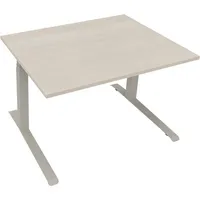 Soennecken Sitz-Steh-Schreibtisch All in One, elektrisch höhenverstellbar, 64,5-127,5cm (H), 120x90cm (BxT), rechteckig, akazie hell / silb