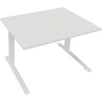 Soennecken Sitz-Steh-Schreibtisch All in One, elektrisch höhenverstellbar, 64,5-127,5cm (H), 120x90cm (BxT), rechteckig, weiß / weiß 400396
