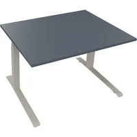 Soennecken Sitz-Steh-Schreibtisch All in One, elektrisch höhenverstellbar, 64,5-127,5cm (H), 120x90cm (BxT), rechteckig, lavagrau / weiß 40