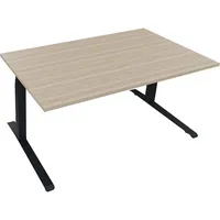 Soennecken Sitz-Steh-Schreibtisch All in One, elektrisch höhenverstellbar, 64,5-127,5cm (H), 160x90cm (BxT), rechteckig, eiche natur / anth