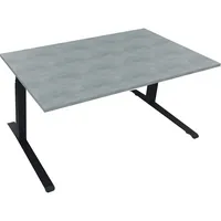 Soennecken Sitz-Steh-Schreibtisch All in One, elektrisch höhenverstellbar, 64,5-127,5cm (H), 160x90cm (BxT), rechteckig, beton hell / anthr