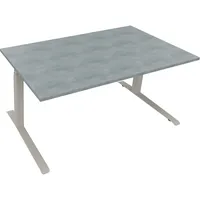 Soennecken Sitz-Steh-Schreibtisch All in One, elektrisch höhenverstellbar, 64,5-127,5cm (H), 160x90cm (BxT), rechteckig, beton hell / silbe