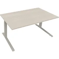 Soennecken Sitz-Steh-Schreibtisch All in One, elektrisch höhenverstellbar, 64,5-127,5cm (H), 160x90cm (BxT), rechteckig, akazie hell / silb