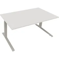 Soennecken Sitz-Steh-Schreibtisch All in One, elektrisch höhenverstellbar, 64,5-127,5cm (H), 160x90cm (BxT), rechteckig, weiß / silberalumi