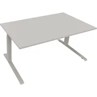 Soennecken Sitz-Steh-Schreibtisch All in One, elektrisch höhenverstellbar, 64,5-127,5cm (H), 160x90cm (BxT), rechteckig, lichtgrau / silber